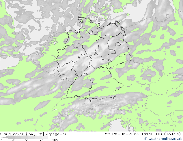 nuvens (baixo) Arpege-eu Qua 05.06.2024 18 UTC