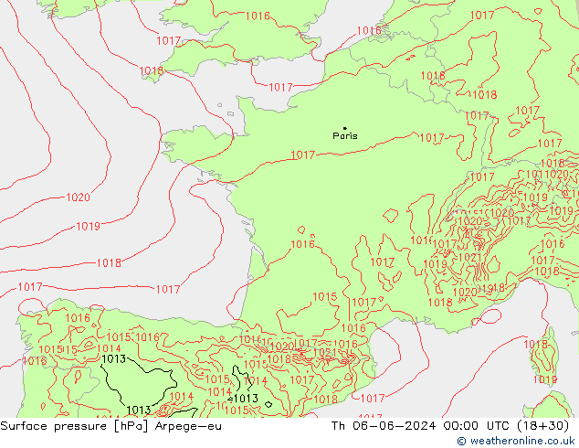 Yer basıncı Arpege-eu Per 06.06.2024 00 UTC