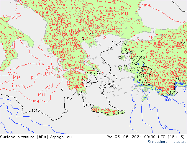 pressão do solo Arpege-eu Qua 05.06.2024 09 UTC