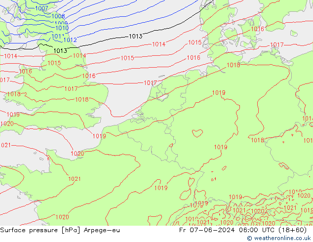 Bodendruck Arpege-eu Fr 07.06.2024 06 UTC