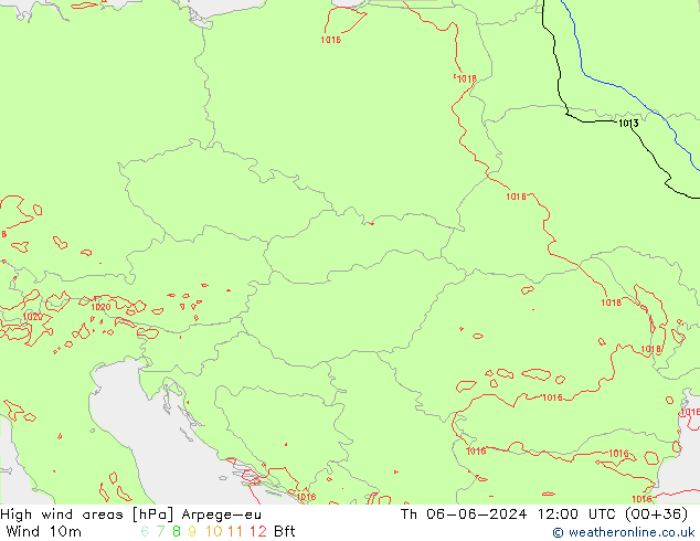 Windvelden Arpege-eu do 06.06.2024 12 UTC