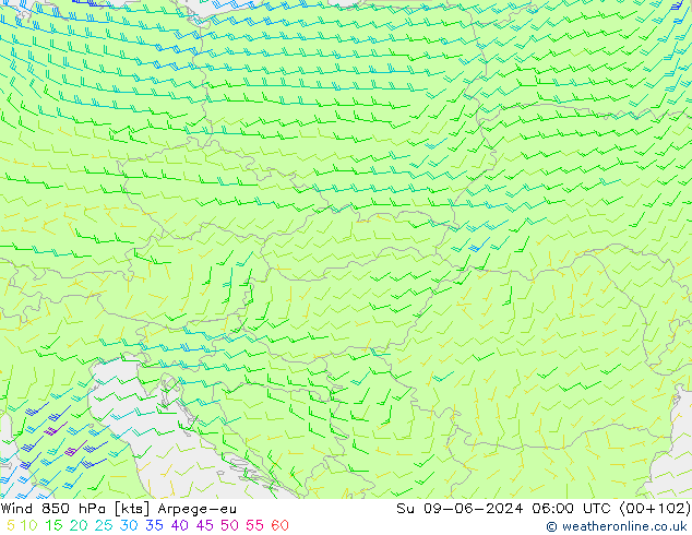  850 hPa Arpege-eu  09.06.2024 06 UTC