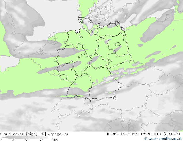 zachmurzenie (wysokie) Arpege-eu czw. 06.06.2024 18 UTC