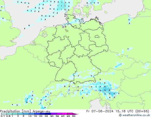 Neerslag Arpege-eu vr 07.06.2024 18 UTC