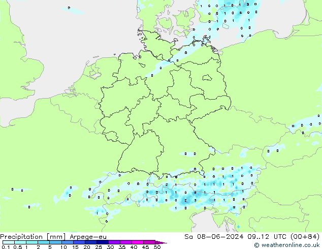 Yağış Arpege-eu Cts 08.06.2024 12 UTC