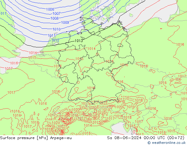 pression de l'air Arpege-eu sam 08.06.2024 00 UTC