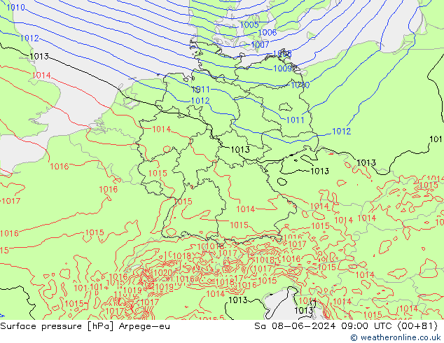 pressão do solo Arpege-eu Sáb 08.06.2024 09 UTC