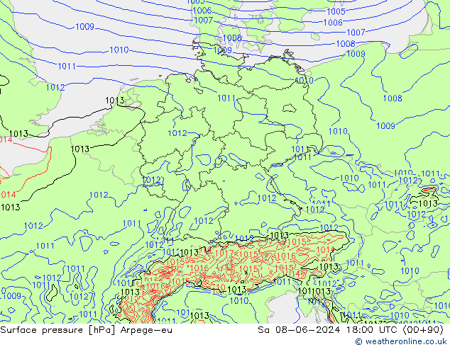 pression de l'air Arpege-eu sam 08.06.2024 18 UTC