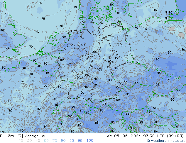 RH 2m Arpege-eu mer 05.06.2024 03 UTC