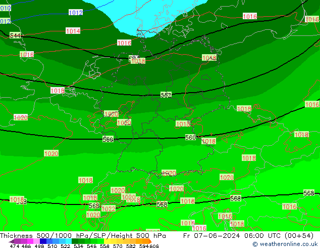 Thck 500-1000hPa Arpege-eu Sex 07.06.2024 06 UTC