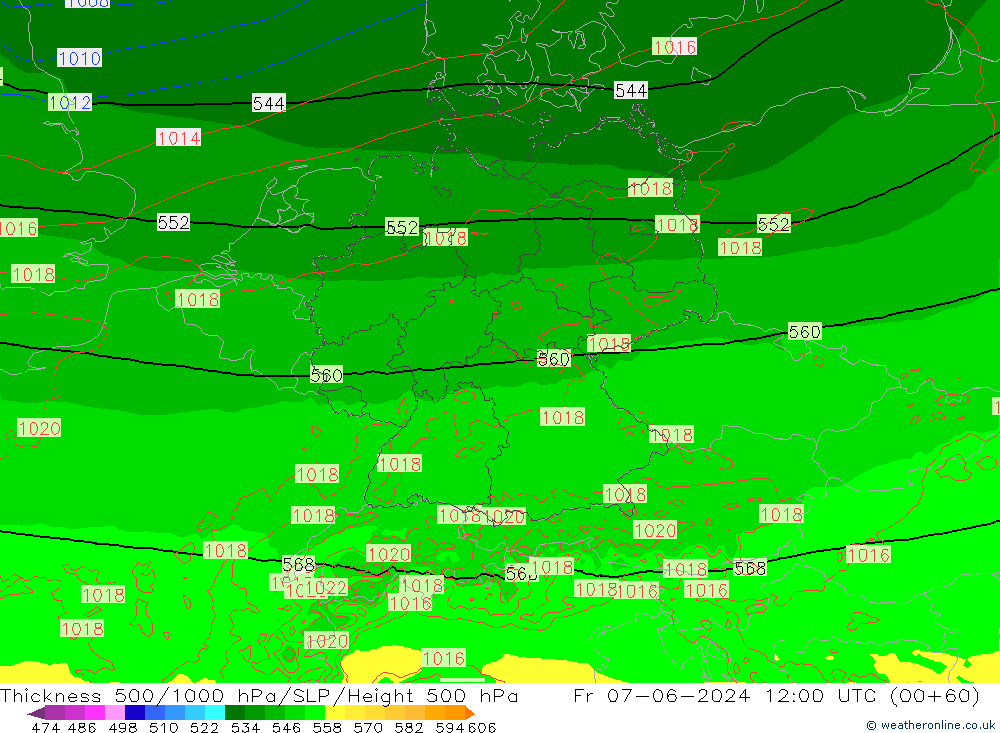 Thck 500-1000hPa Arpege-eu  07.06.2024 12 UTC