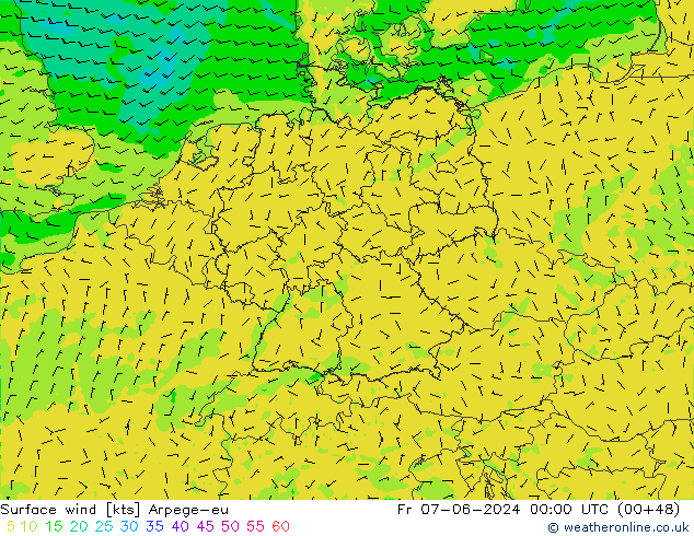  10 m Arpege-eu  07.06.2024 00 UTC