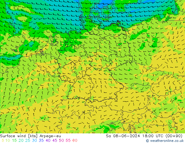 Bodenwind Arpege-eu Sa 08.06.2024 18 UTC