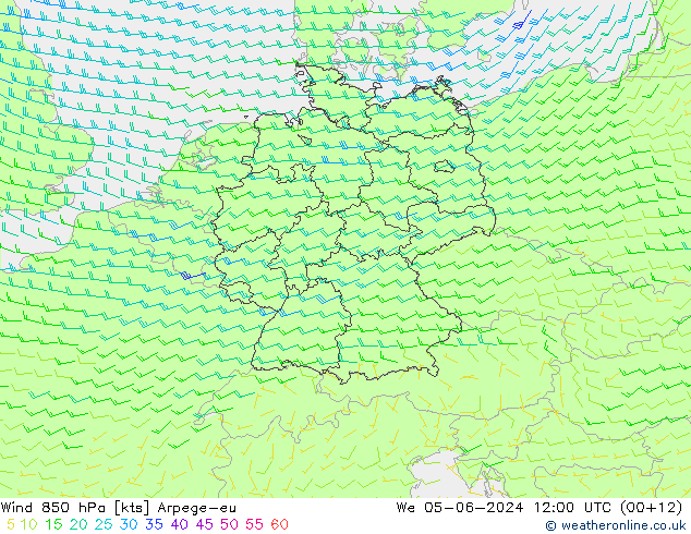  850 hPa Arpege-eu  05.06.2024 12 UTC