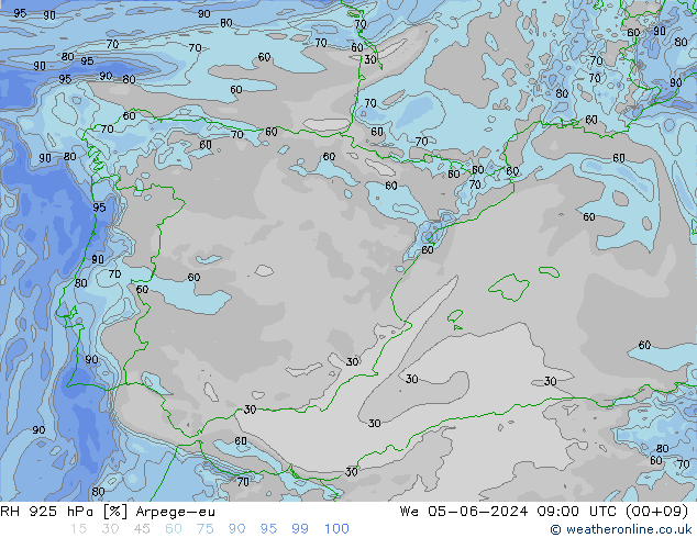 RV 925 hPa Arpege-eu wo 05.06.2024 09 UTC