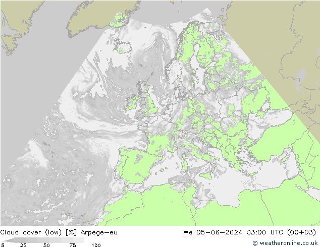 Nubes bajas Arpege-eu mié 05.06.2024 03 UTC