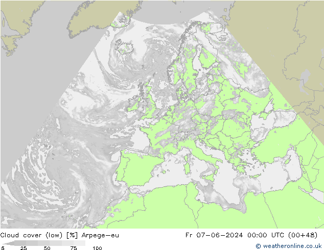 Wolken (tief) Arpege-eu Fr 07.06.2024 00 UTC