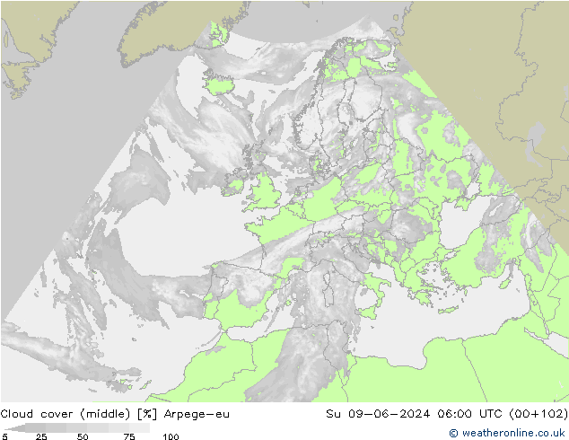 Nubes medias Arpege-eu dom 09.06.2024 06 UTC