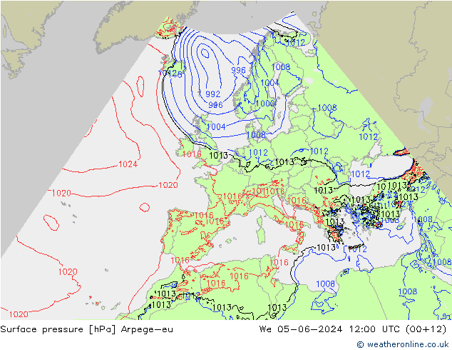 Luchtdruk (Grond) Arpege-eu wo 05.06.2024 12 UTC