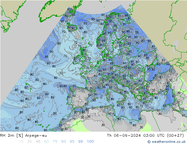 RH 2m Arpege-eu  06.06.2024 03 UTC