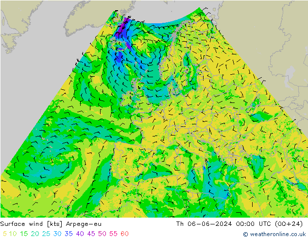 Bodenwind Arpege-eu Do 06.06.2024 00 UTC