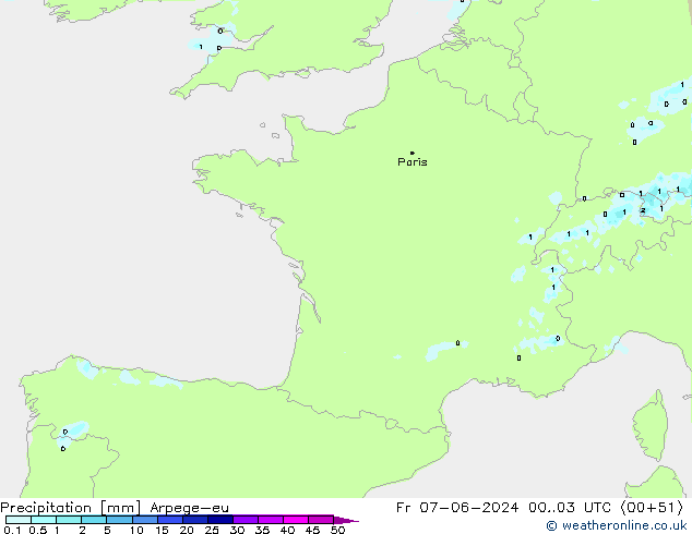 Yağış Arpege-eu Cu 07.06.2024 03 UTC