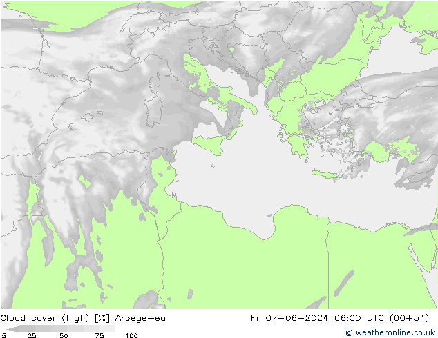 облака (средний) Arpege-eu пт 07.06.2024 06 UTC