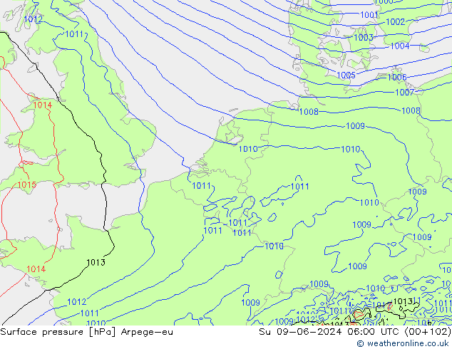 ciśnienie Arpege-eu nie. 09.06.2024 06 UTC