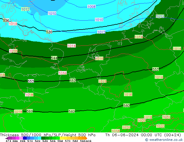 Thck 500-1000hPa Arpege-eu  06.06.2024 00 UTC