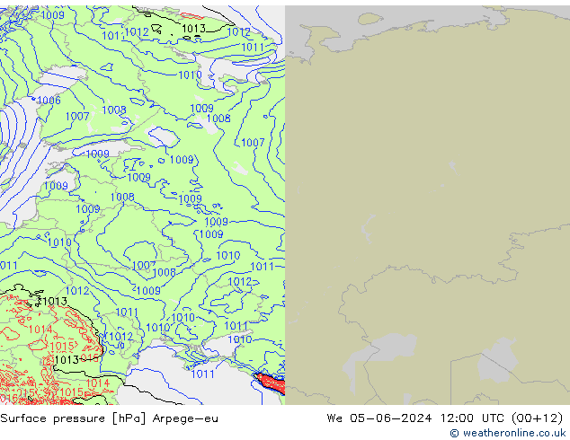 Pressione al suolo Arpege-eu mer 05.06.2024 12 UTC