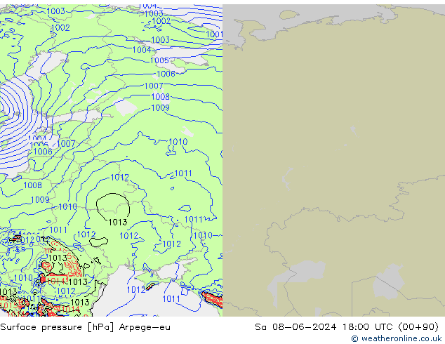 Luchtdruk (Grond) Arpege-eu za 08.06.2024 18 UTC