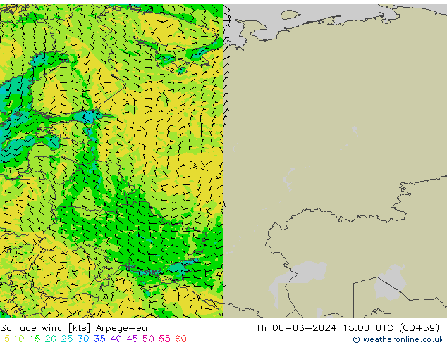  10 m Arpege-eu  06.06.2024 15 UTC