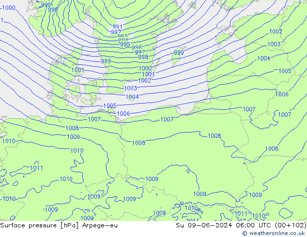 ciśnienie Arpege-eu nie. 09.06.2024 06 UTC