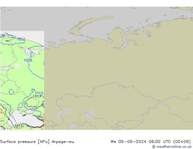 Presión superficial Arpege-eu mié 05.06.2024 06 UTC