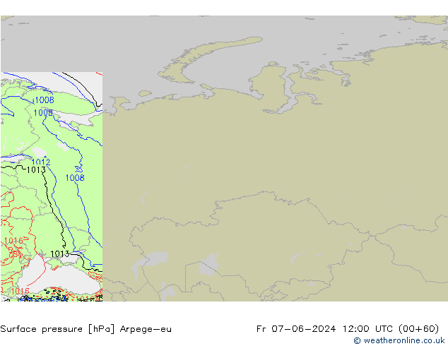 Bodendruck Arpege-eu Fr 07.06.2024 12 UTC