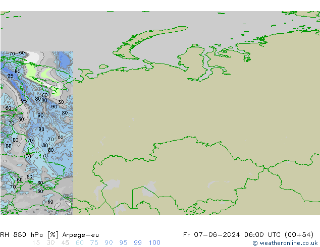 850 hPa Nispi Nem Arpege-eu Cu 07.06.2024 06 UTC