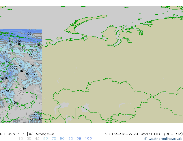 RV 925 hPa Arpege-eu zo 09.06.2024 06 UTC