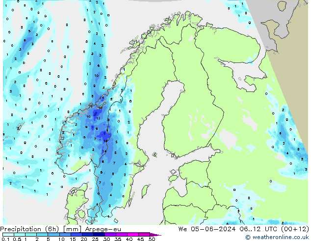 Nied. akkumuliert (6Std) Arpege-eu Mi 05.06.2024 12 UTC