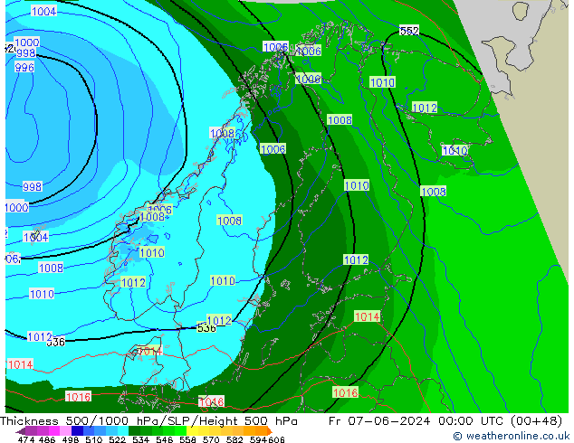 Thck 500-1000hPa Arpege-eu Pá 07.06.2024 00 UTC