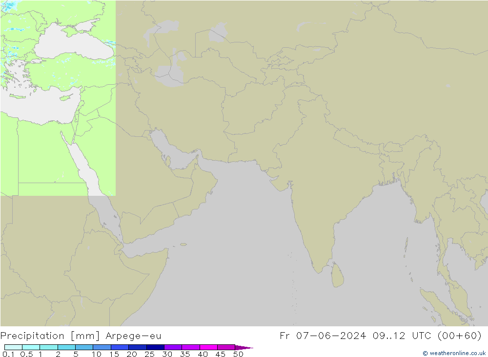 Niederschlag Arpege-eu Fr 07.06.2024 12 UTC