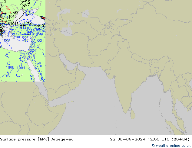 pression de l'air Arpege-eu sam 08.06.2024 12 UTC