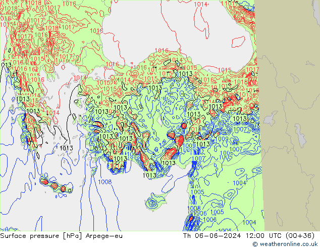 Yer basıncı Arpege-eu Per 06.06.2024 12 UTC