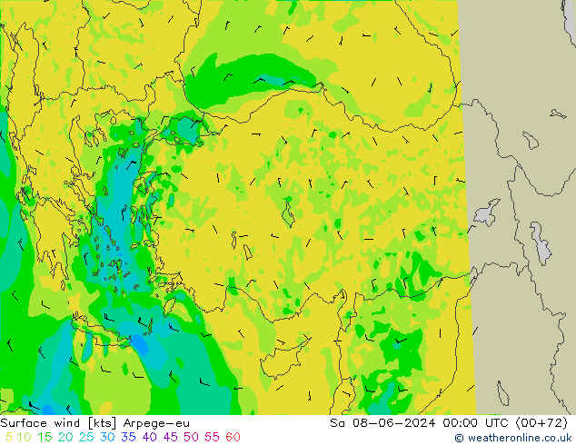  10 m Arpege-eu  08.06.2024 00 UTC