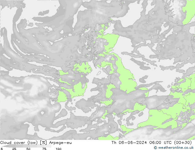 Nuages (bas) Arpege-eu jeu 06.06.2024 06 UTC