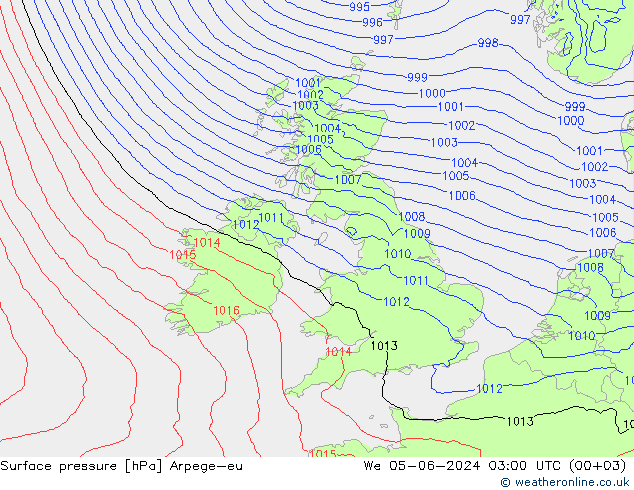 pressão do solo Arpege-eu Qua 05.06.2024 03 UTC