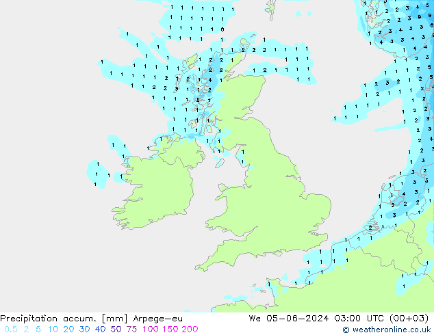 Nied. akkumuliert Arpege-eu Mi 05.06.2024 03 UTC