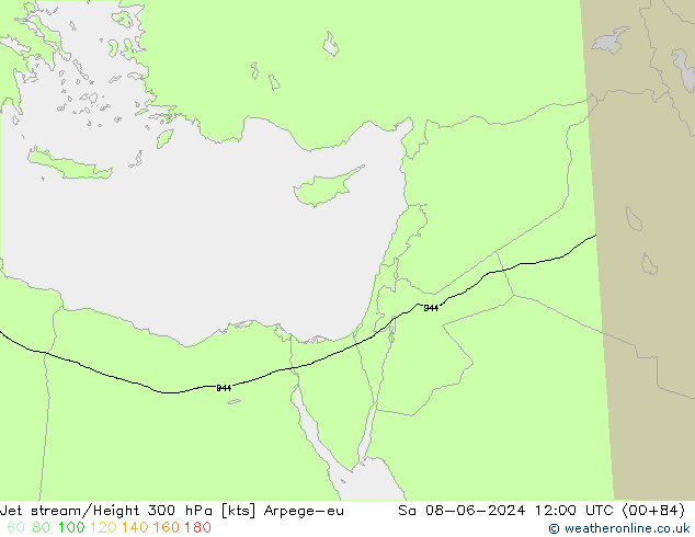 Jet stream/Height 300 hPa Arpege-eu Sa 08.06.2024 12 UTC