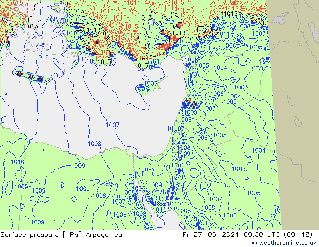 Luchtdruk (Grond) Arpege-eu vr 07.06.2024 00 UTC