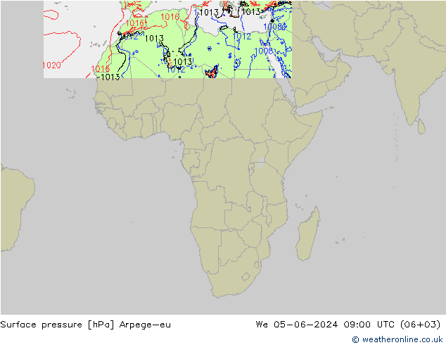 Yer basıncı Arpege-eu Çar 05.06.2024 09 UTC