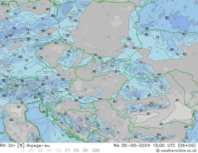 RH 2m Arpege-eu We 05.06.2024 15 UTC